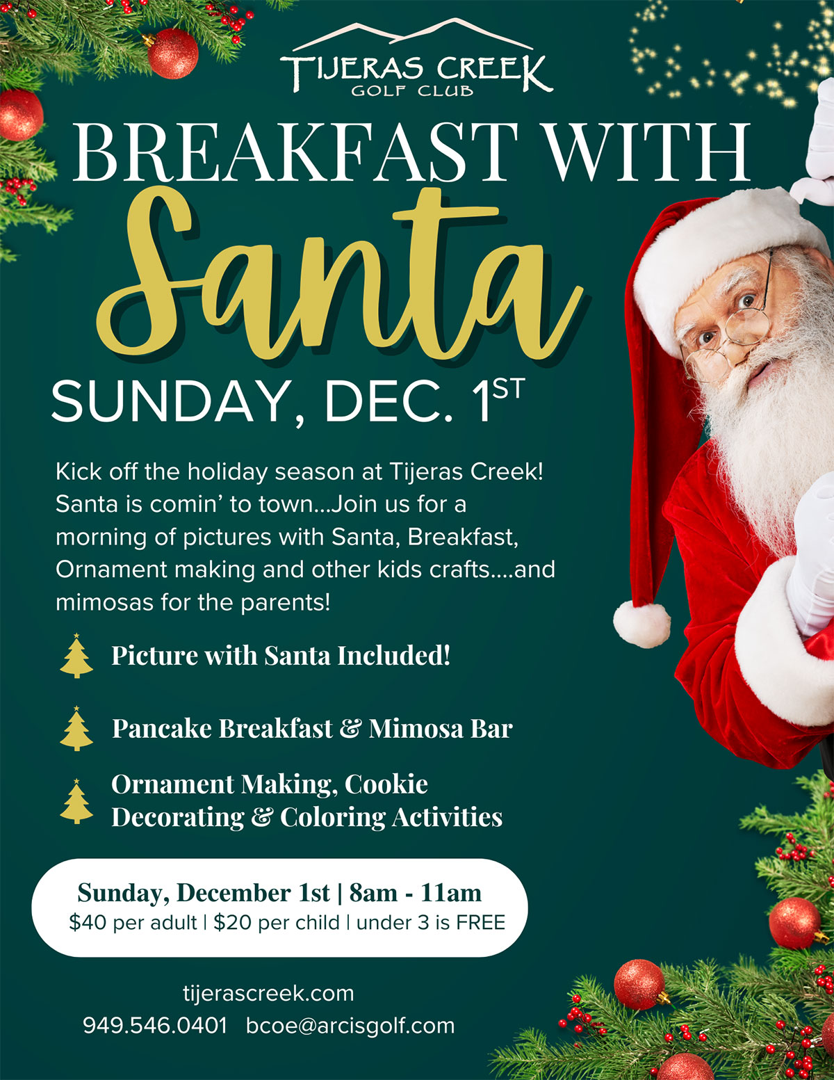 Breakfast with Santa - Orange County Golf | Rancho Santa Margarita ...